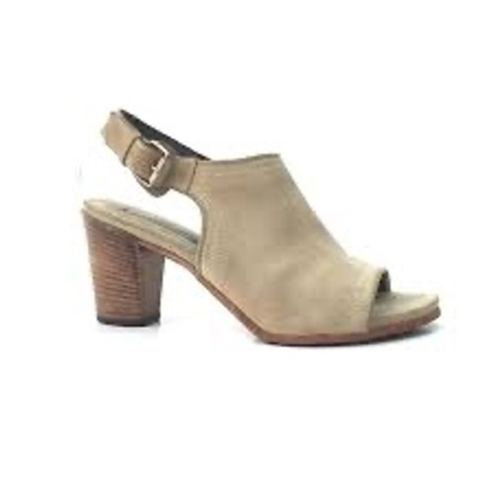 Alberto Fermani tan suede leather sling back pumps‎ block heel women's size 39